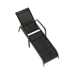 Casa si Gradina - Gradina si terasa - Mobilier exterior - Scaune si sezlonguri gradina - Stivuibil sezlong de gradina reglabil, negru/gri, ATREO - Infinity.ro