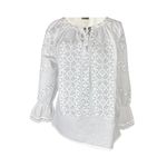Fashion, accesorii si bijuterii - Femei - Imbracaminte femei - Camasi si bluze femei - Bluza dama O25 alb/argintiu , marimea L - Infinity.ro