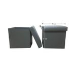 Casa si Gradina - Mobilier - Scaune si fotolii - Tabureti - Taburet pliabil, piele eco gri, TELA NEW - Infinity.ro