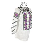 Fashion, accesorii si bijuterii - Femei - Imbracaminte femei - Camasi si bluze femei - Bluza dama O25 alb/mov , marimea M - Infinity.ro