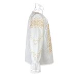 Fashion, accesorii si bijuterii - Femei - Imbracaminte femei - Camasi si bluze femei - Bluza dama O25 alb/auriu , marimea 2XL - Infinity.ro