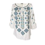 Fashion, accesorii si bijuterii - Femei - Imbracaminte femei - Camasi si bluze femei - Bluza dama O25 alb/albastru deschis , marimea 2XL - Infinity.ro