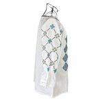 Fashion, accesorii si bijuterii - Femei - Imbracaminte femei - Camasi si bluze femei - Bluza dama O25 alb/albastru deschis , marimea 2XL - Infinity.ro