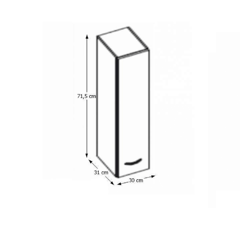 Casa si Gradina - Mobilier - Dulapuri si sifoniere - Dulapuri - Dulap superior, crem extra lucios, PRADO 30 G-72 - Infinity.ro