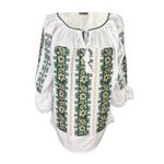Fashion, accesorii si bijuterii - Femei - Imbracaminte femei - Camasi si bluze femei - Bluza dama A26 alb/verde , marimea 3XL - Infinity.ro