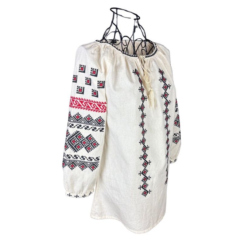 Fashion, accesorii si bijuterii - Femei - Imbracaminte femei - Camasi si bluze femei - Bluza dama A26 bej/rosu , marimea 2XL - Infinity.ro