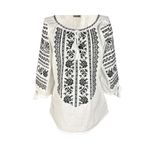 Fashion, accesorii si bijuterii - Femei - Imbracaminte femei - Camasi si bluze femei - Bluza dama RS25 alb/negru mahon , marimea 2XL - Infinity.ro