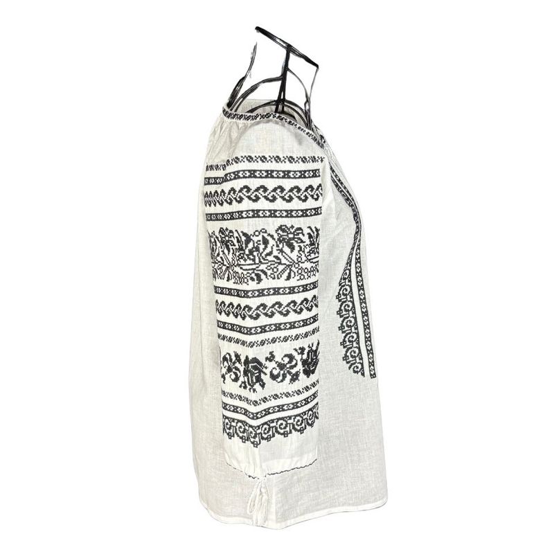 Fashion, accesorii si bijuterii - Femei - Imbracaminte femei - Camasi si bluze femei - Bluza dama RS25 alb/negru mahon , marimea 2XL - Infinity.ro