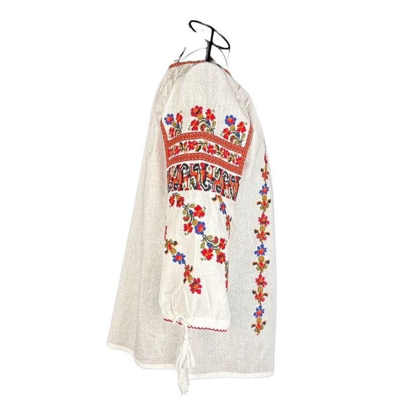 Fashion, accesorii si bijuterii - Femei - Imbracaminte femei - Camasi si bluze femei - Bluza dama tip ie R25 alb/albastru marimea S - Infinity.ro