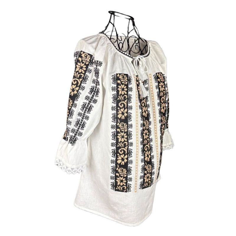 Fashion, accesorii si bijuterii - Femei - Imbracaminte femei - Camasi si bluze femei - Bluza dama tip ie R256  alb/crem , marimea L - Infinity.ro