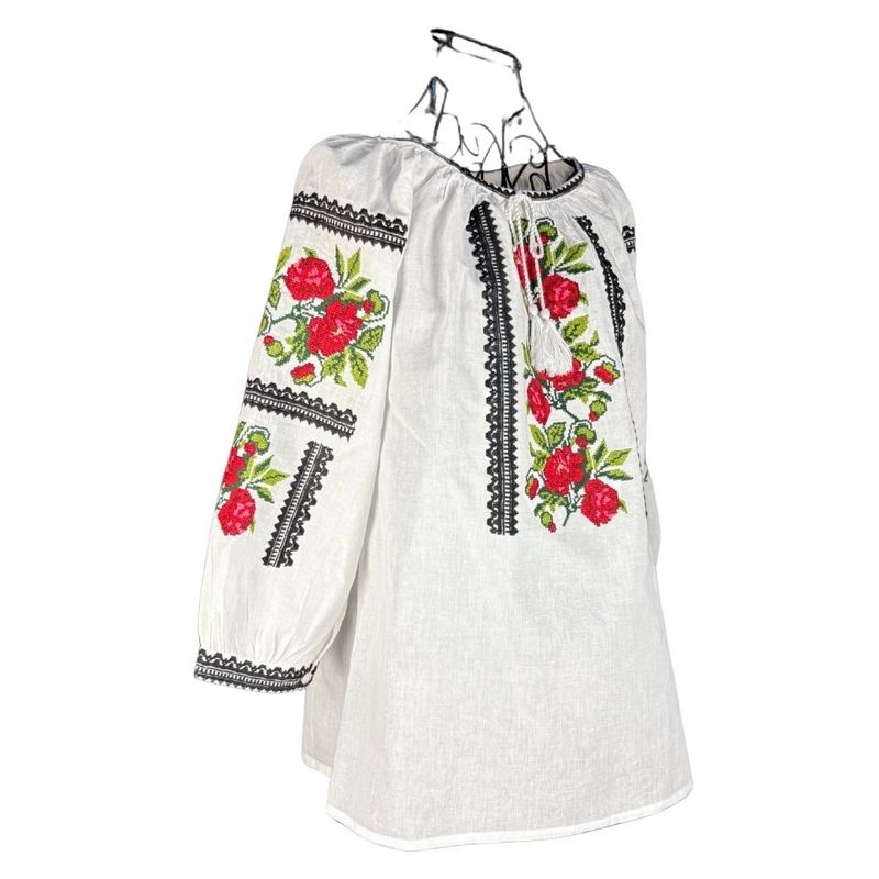 Fashion, accesorii si bijuterii - Femei - Imbracaminte femei - Camasi si bluze femei - Bluza dama tip ie 257 alb/roz , marimea M - Infinity.ro