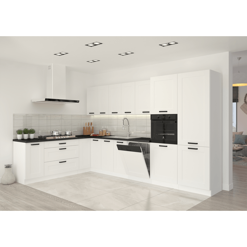 Casa si Gradina - Mobilier - Dulapuri si sifoniere - Dulapuri - Dulap inalt pentru cuptor si cuptor cu microunde, alb/stejar artizan, LULA 60 DPM-210 2F - Infinity.ro