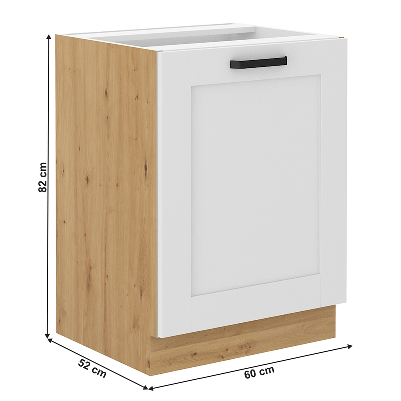 Casa si Gradina - Mobilier - Dulapuri si sifoniere - Dulapuri - Dulap inferior, alb/stejar artizan, LULA 60 D 1F BB - Infinity.ro