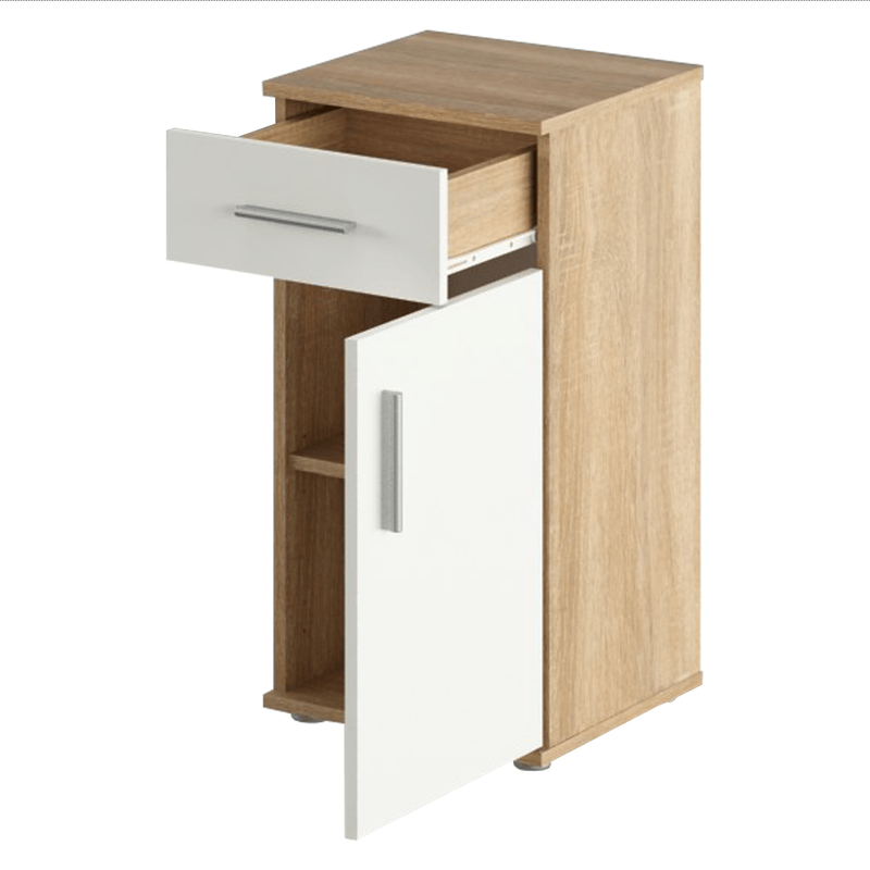 Casa si Gradina - Mobilier - Dulapuri si sifoniere - Dulapuri - Dulap de baza, stejar sonoma/ alb mat, LESSY NEW 03 - Infinity.ro