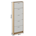 Casa si Gradina - Mobilier - Dulapuri si sifoniere - Dulapuri - Dulap pantofi, 5 rafturi, stejar sonoma/ alb, MOBI 15 - Infinity.ro
