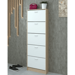 Casa si Gradina - Mobilier - Dulapuri si sifoniere - Dulapuri - Dulap pantofi, 5 rafturi, stejar sonoma/ alb, MOBI 15 - Infinity.ro