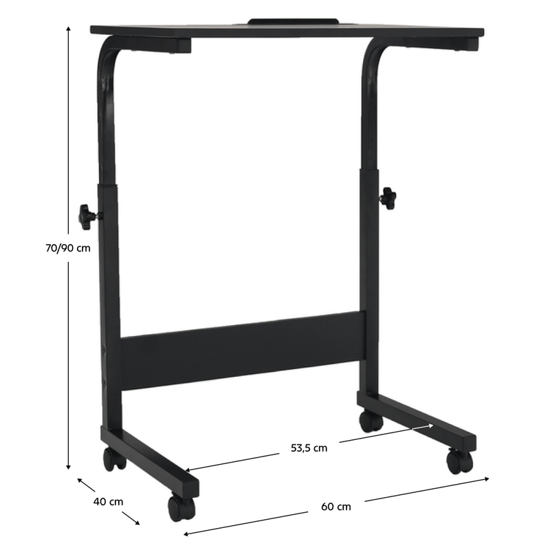 Casa si Gradina - Mobilier - Mese si birouri - Birouri - Reglabil birou PC cu roti, negru, WESTA - Infinity.ro