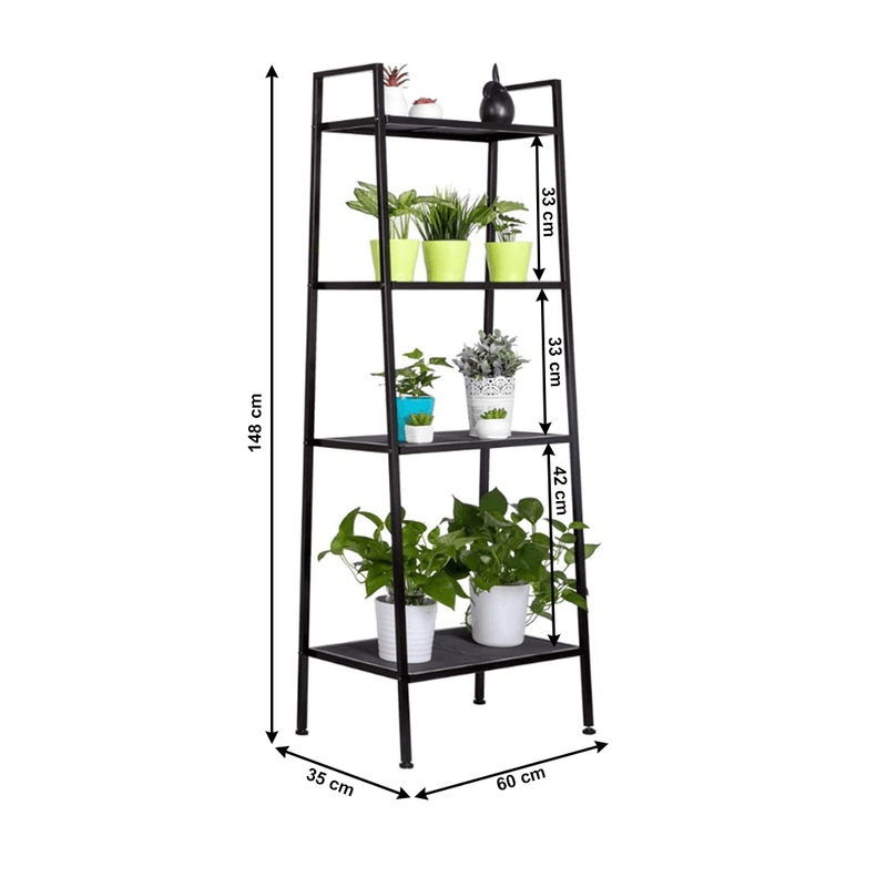 Casa si Gradina - Mobilier - Biblioteci si rafturi - Rafturi - Etajera metalica cu 4 rafturi, negru, ALDEA - Infinity.ro