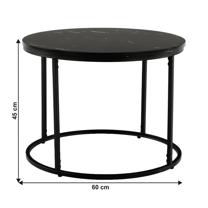 Casa si Gradina - Mobilier - Mese si birouri - Masute de cafea - Masuta de cafea, marmura neagra / metal negru, GAGIN - Infinity.ro