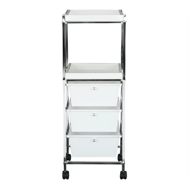 Casa si Gradina - Mobilier - Biblioteci si rafturi - Rafturi - Raft portabil, alb/crom, CORFU - Infinity.ro