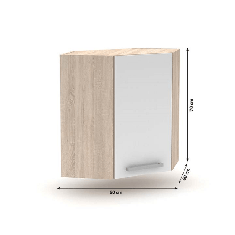 Casa si Gradina - Mobilier - Comode si corpuri - Corpuri bucatarie - Cabinet superior de colt, stejar sonoma/alb, universala, NOVA PLUS NOPL-013-OH - Infinity.ro