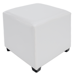 Casa si Gradina - Mobilier - Scaune si fotolii - Tabureti - Taburet, piele textila alba, NIKI NEW - Infinity.ro