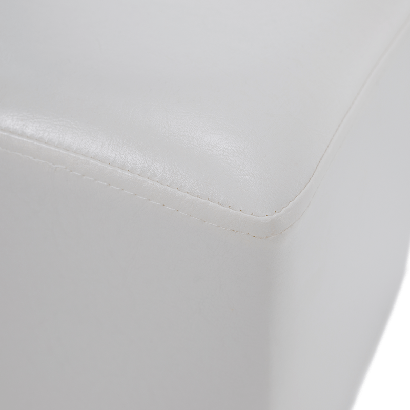 Casa si Gradina - Mobilier - Scaune si fotolii - Tabureti - Taburet, piele textila alba, NIKI NEW - Infinity.ro