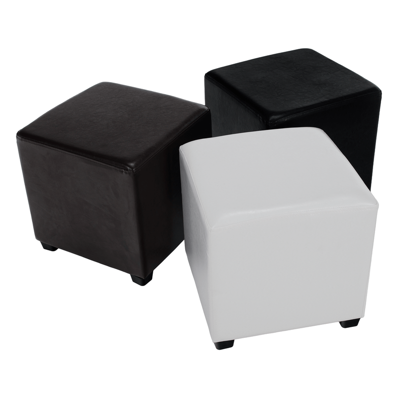 Casa si Gradina - Mobilier - Scaune si fotolii - Tabureti - Taburet, piele textila alba, NIKI NEW - Infinity.ro