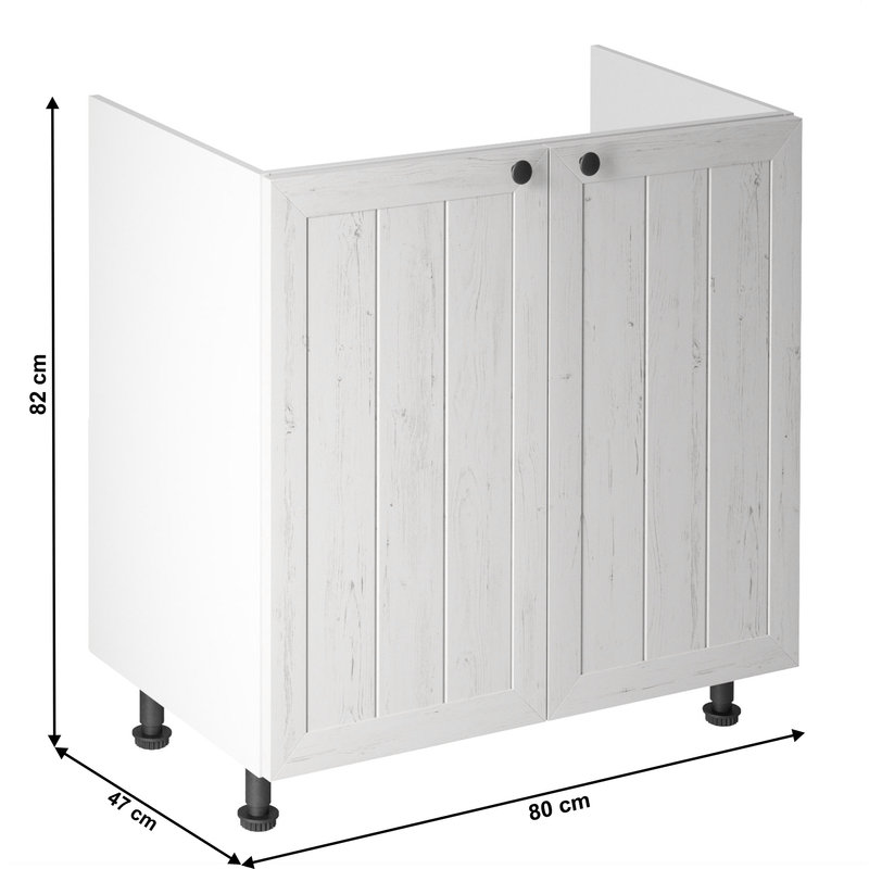 Casa si Gradina - Mobilier - Dulapuri si sifoniere - Dulapuri - Dulap inferior chiuveta D80Z, alb/pin Andersen, PROVENCE - Infinity.ro