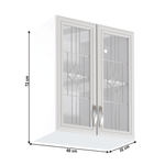 Casa si Gradina - Mobilier - Dulapuri si sifoniere - Dulapuri - Dulap superior G60S cu geam, alb/pin Andersen, SICILIA - Infinity.ro