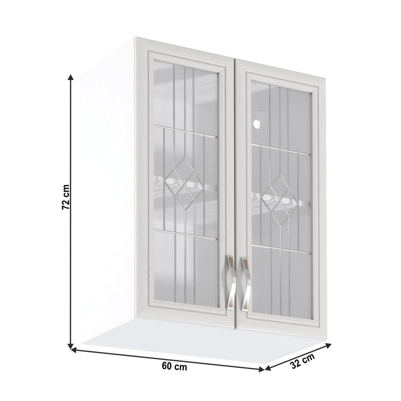 Casa si Gradina - Mobilier - Dulapuri si sifoniere - Dulapuri - Dulap superior G60S cu geam, alb/pin Andersen, SICILIA - Infinity.ro