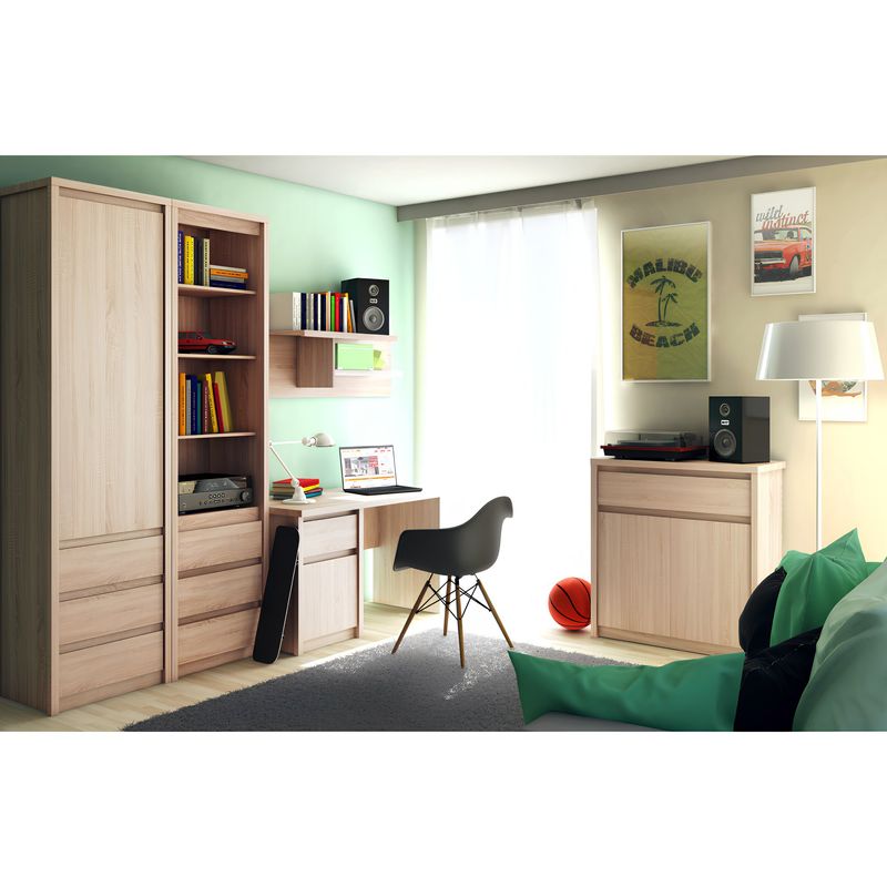 Casa si Gradina - Mobilier - Biblioteci si rafturi - Rafturi - Panou suspendat cu rafturi TYP 18, PAL melaminat, stejar sonoma, NORTY - Infinity.ro