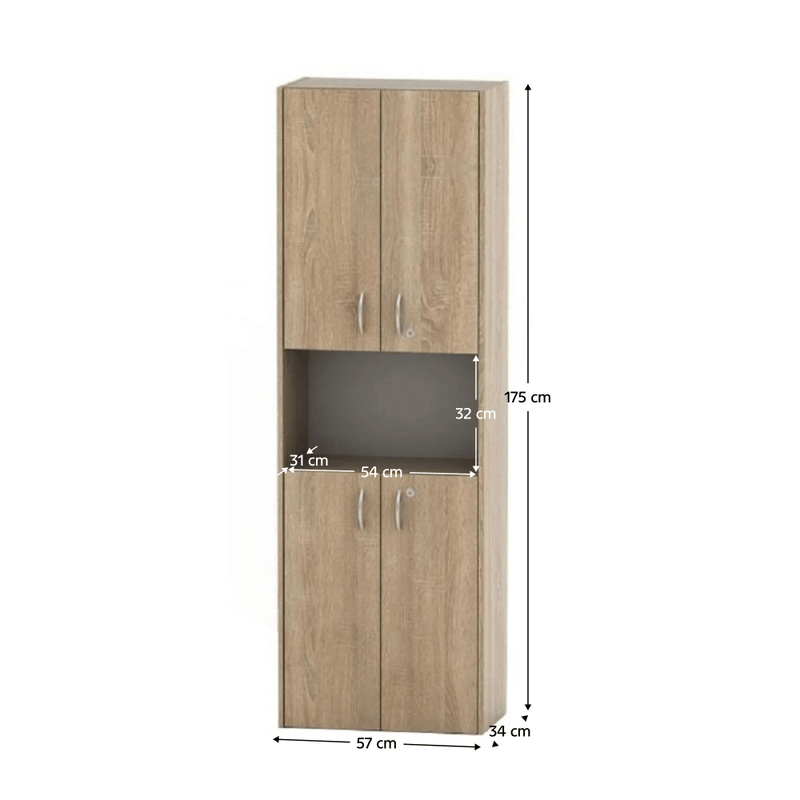 Casa si Gradina - Mobilier - Dulapuri si sifoniere - Dulapuri - Dulap cu 4 usi si 1 nisa, stejar sonoma, TEMPO ASISTENT NEW 003 - Infinity.ro