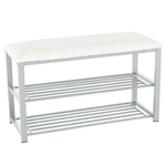 Casa si Gradina - Mobilier - Organizare si depozitare - Bancute - Banca cu rafturi pantofi, bej/gri, LANGELLA - Infinity.ro