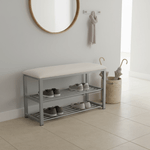 Casa si Gradina - Mobilier - Organizare si depozitare - Bancute - Banca cu rafturi pantofi, bej/gri, LANGELLA - Infinity.ro