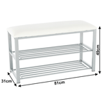 Casa si Gradina - Mobilier - Organizare si depozitare - Bancute - Banca cu rafturi pantofi, bej/gri, LANGELLA - Infinity.ro