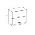 Casa si Gradina - Mobilier - Dulapuri si sifoniere - Dulapuri - Dulap superior, crem extra lucios/gri,  PRADO 80 GU-72 - Infinity.ro