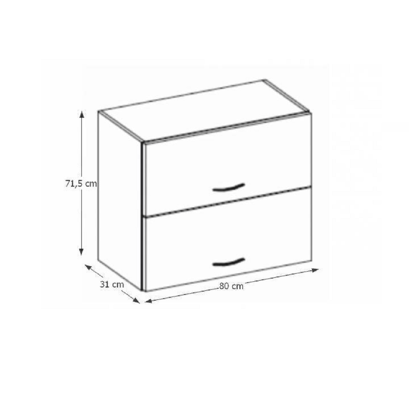 Casa si Gradina - Mobilier - Dulapuri si sifoniere - Dulapuri - Dulap superior, crem extra lucios/gri,  PRADO 80 GU-72 - Infinity.ro