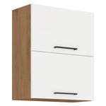 Casa si Gradina - Mobilier - Comode si corpuri - Corpuri bucatarie - Cabinet superior, stejar Lancelot/alb extra lucios HG, VEGA 60 GU-72 2F - Infinity.ro