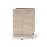 Casa si Gradina - Mobilier - Comode si corpuri - Corpuri bucatarie - Cabinet inferior 60 2DV, stejar sonoma, NOVA PLUS NOPL-057-0S - Infinity.ro