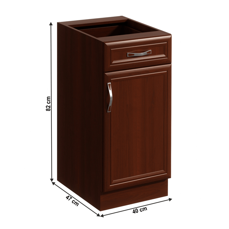 Casa si Gradina - Mobilier - Dulapuri si sifoniere - Dulapuri - Dulap inferior D40S1 cu 1 sertar, model dreapta, nuc Milano, SICILIA - Infinity.ro