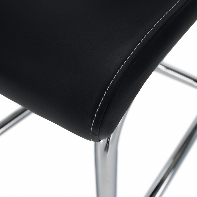 Casa si Gradina - Mobilier - Scaune si fotolii - Scaune - Scaun dining,  negru / cusaturi deschise la culoare, ABIRA NEW - Infinity.ro