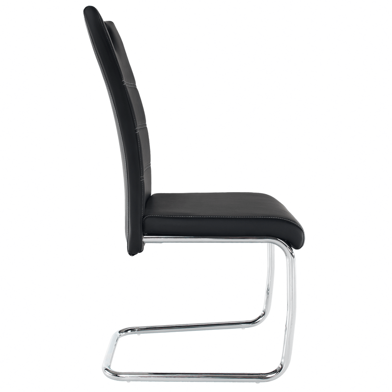 Casa si Gradina - Mobilier - Scaune si fotolii - Scaune - Scaun dining,  negru / cusaturi deschise la culoare, ABIRA NEW - Infinity.ro