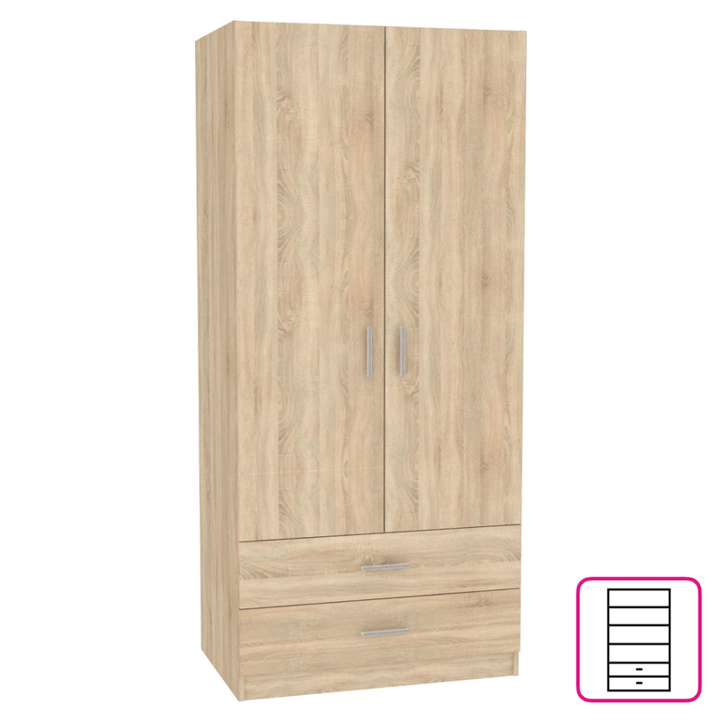 Casa si Gradina - Mobilier - Dulapuri si sifoniere - Dulapuri - DULAP, pal melaminat, stejar sonoma, INVITA Tip 5 - Infinity.ro