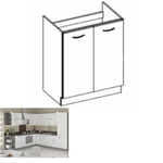 Casa si Gradina - Mobilier - Dulapuri si sifoniere - Dulapuri - Dulap inferior pentru chiuveta, alb extra lucios, PRADO 80 ZL 2F BB - Infinity.ro