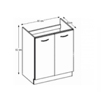 Casa si Gradina - Mobilier - Dulapuri si sifoniere - Dulapuri - Dulap inferior pentru chiuveta, alb extra lucios, PRADO 80 ZL 2F BB - Infinity.ro