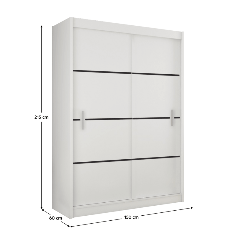 Casa si Gradina - Mobilier - Dulapuri si sifoniere - Dulapuri - Dulap cu usi glisante, alb/negru, MERINA 150 - Infinity.ro