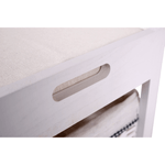 Casa si Gradina - Mobilier - Organizare si depozitare - Bancute - Bancuta cu cos de rachita si perna, alb antichizat, RUBY1 - Infinity.ro