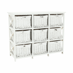 Casa si Gradina - Mobilier - Comode si corpuri - Comode - Comoda, lemn/rachita/material textil, alb, RAFAELLO 9 - Infinity.ro