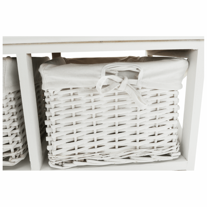 Casa si Gradina - Mobilier - Comode si corpuri - Comode - Comoda, lemn/rachita/material textil, alb, RAFAELLO 9 - Infinity.ro